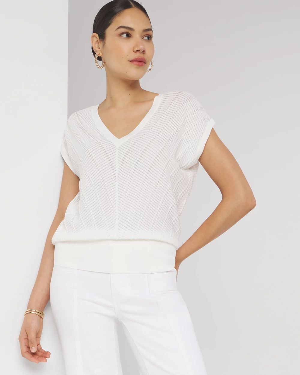 V neck dolman sweater top